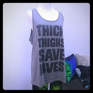 Thick thighs save lives tank top pole dance yoga